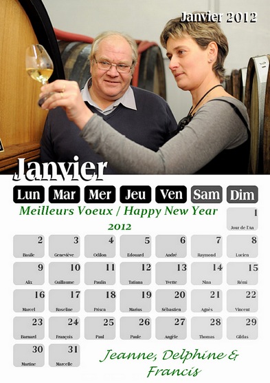 Champagne -Dates de vendanges 2012 - Bonne Année - Happy New Year